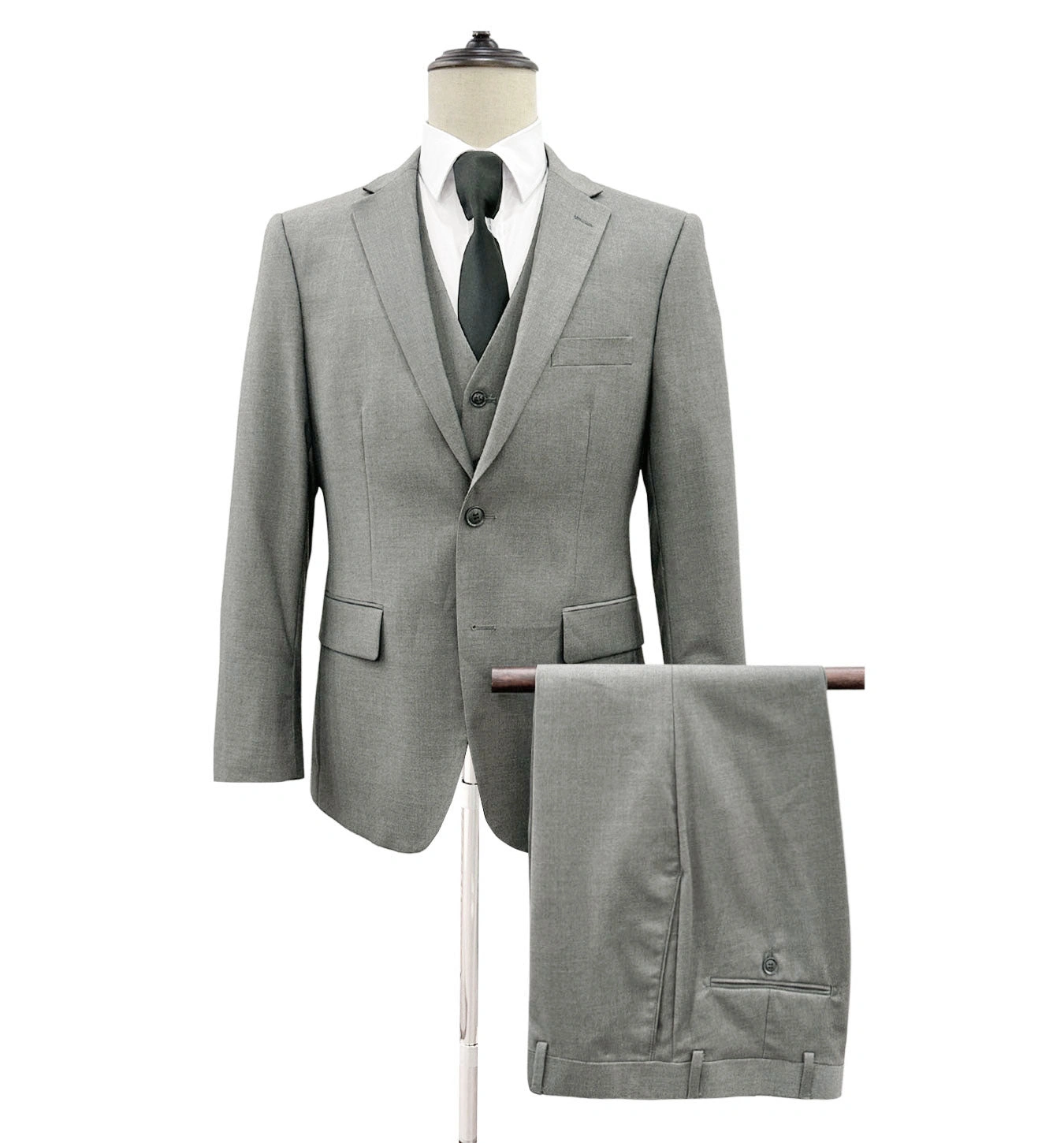 Angelo Rossi Gris Elegancia Moderna Traje con Chaleco Estilo Impecable Clásico Actual